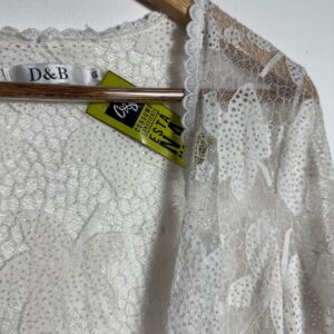 Sobreposição quimono branco de renda – DeB – tam G