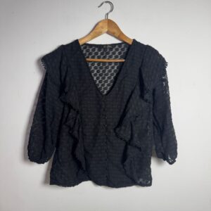 Camisa preta com poá – Espaço Virtual – tam M