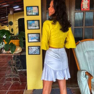 Top / cropped amarelo de amarrar – Jhoel – tam G