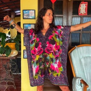 Bata estampa rosa - tam M