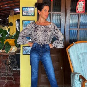 Calça jeans cintura alta – Elly – tam 40