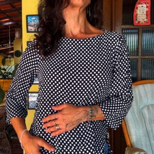 Blusa poá preto e branca – Zara – tam M