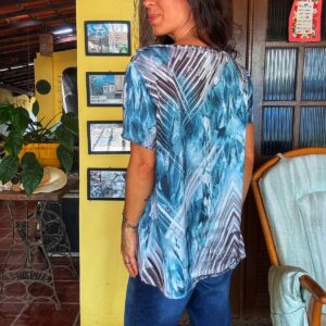 Camisa azul estampada – Zinzane – tam M
