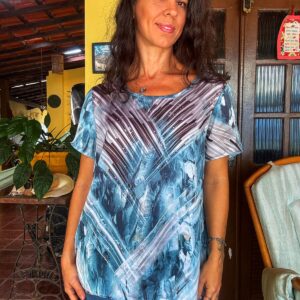 Camisa azul estampada - Zinzane - tam M