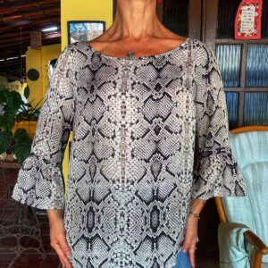 Camisa animal print de cobra – Le Lis Blanc – tam G