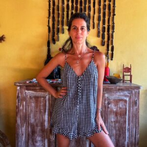 Macaquinho quadriculado preto e branco – The Finds – tam M