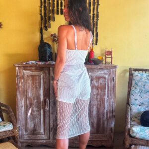 Macaquinho vestido branco – Sempre Linda – tam M