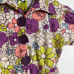 Vestido retrô estampa de flores colorido – Linda Valentim – tam M