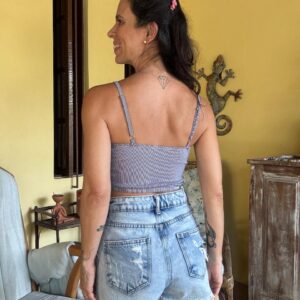 Short saia jeans desfiado – Bluesteel – tam 36