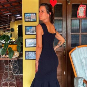 Vestido preto com tecido grosso – My Chaee – tam P