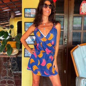 Vestido estampa azul de bananas – Dript – tam P