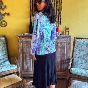 Blazer estampado roxo/verde – AeE – tam P