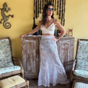 Saia longa tecido transparente – Splash – tam M