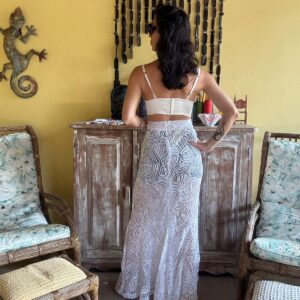 Saia longa tecido transparente – Splash – tam M