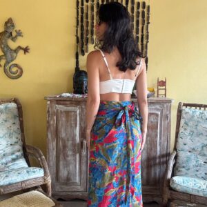 Saia Mid transpassada estampada