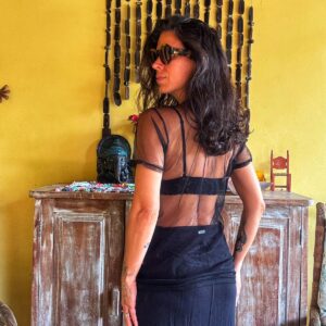 Camisa preta transparente – tam M
