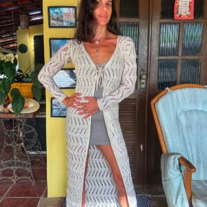 Sobretudo de tricô e renda – Ju Biju – tam M