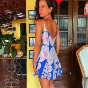 Vestido estampado azul – Farm – tam P