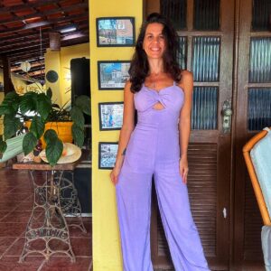 Macacão lilás com bojo – Melani – tam P