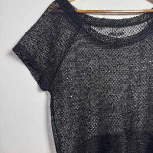 CAmisa tule arrastão preto com paetês – Mito – tam M