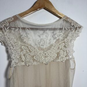 Blusa tule e renda Boho off-white – tam M