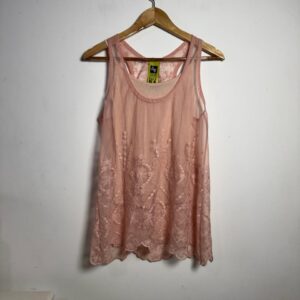 Blusa dupla cor de rosa com renda – Kallayanne – tam G