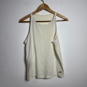 Regata branca esportiva off-white tecido furadinho – tam G