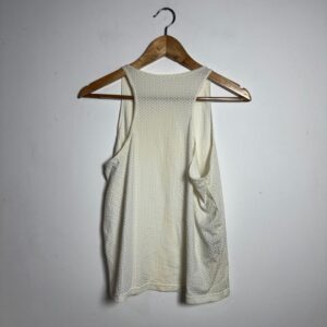 Regata branca esportiva off-white tecido furadinho – tam G