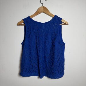 Blusa cropped azul de renda – Forever 21 – tam G