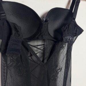 Babydoll preto em tule com bojo – tam PP