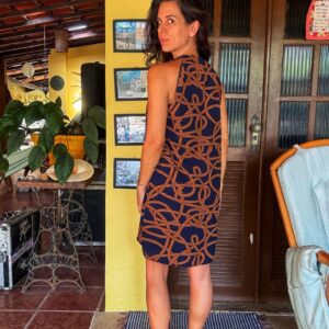 Vestido com estampa de cordas – A Collection – tam 40
