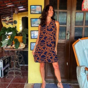 Vestido com estampa de cordas – A Collection – tam 40