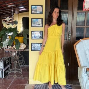 Vestido mid amarelo – Shein – tam G