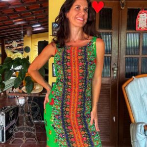 Vestido estampa vibrante – Farm – tam P