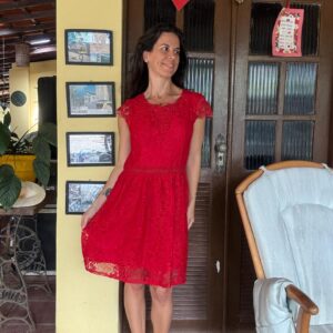 Vestido renda vermelho – YeJ – tam G