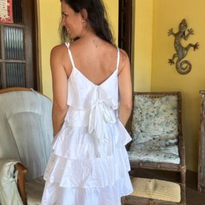 Vestido branco em camadas – Kaele – tam P