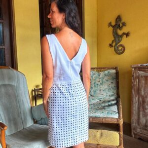 Vestido branco poá retrô – Pura Emoção – tam M