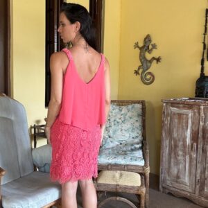 Vestido rosa 2-em-1 com renda – Formula Jovem – tam 42