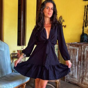 Vestido preto manga comprida – Mabo – tam P