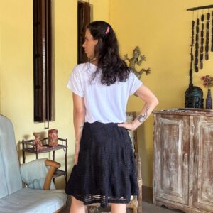 Saia Midi Evasê Preto – tam 40