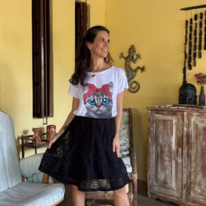 Saia Midi Evasê Preto – tam 40