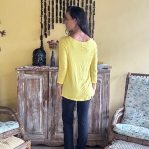 Camisa Amarela Manga 3/4 – Le Lis Blanc – tam M