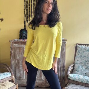 Camisa Amarela Manga 3/4 - Le Lis Blanc - tam M