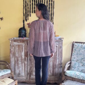 Camisa estampada manga longa transparente – Manguun – tam 36