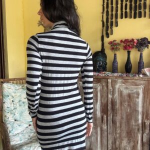 Vestido Listrado Gola Alta manga comprida – Aramodu – tam P