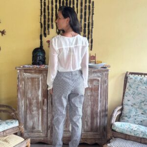 Calça xadrez preto e branca – Camerata – tam P