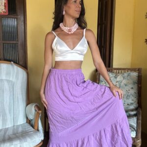 Saia longa lilás boho - Viavoar - tam P