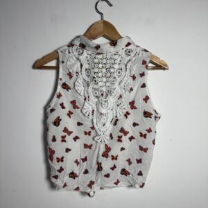 Blusa borboletas e renda – Blue Lover – tam P