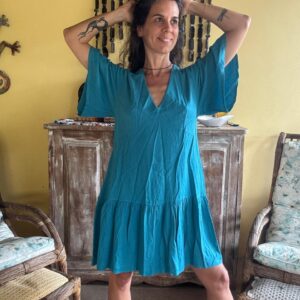 Vestido boho turquesa – Hering – tam P