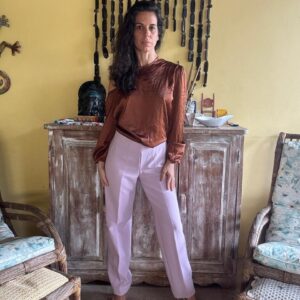 Calça Alfaiataria lilás claro / lavanda – Shoulder – tam 40